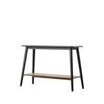 Maddox Mid-Century Modern Console Table with Shelf | Black