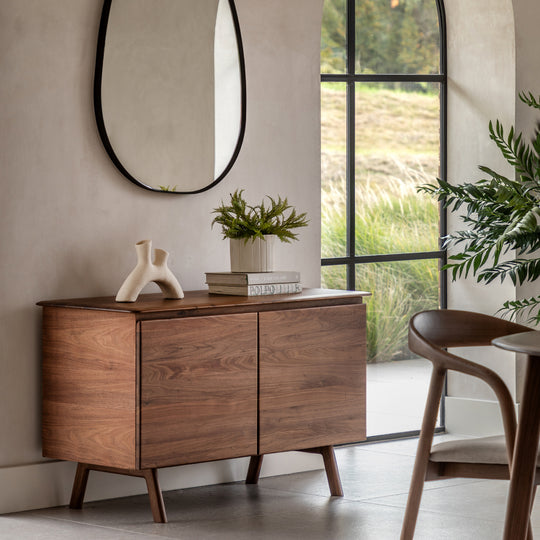 Madrid Mid-Century Scandi 2 Door Sideboard | Walnut