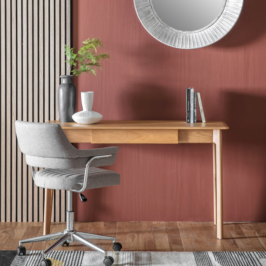 Madrid Mid-Century Scandi 1 Drawer Desk | Oak