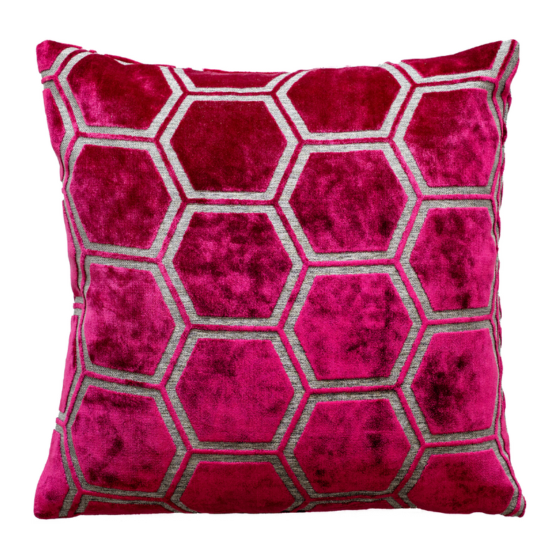 Ivor Hexagon Cushion | Fuschia | 56cm