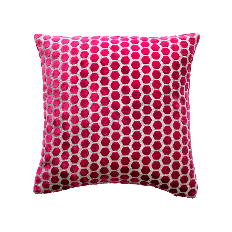 Jorvik Hexagon Cushion | Fuschia | 43cm