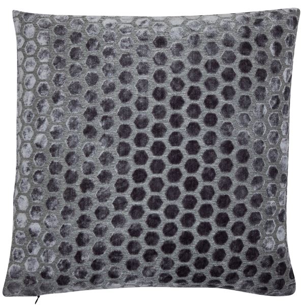 Jorvik Velvet Hexagonal Cushion | Slate | 43cm