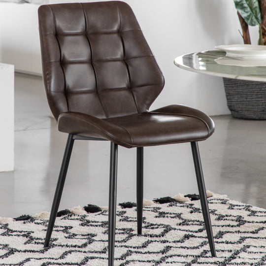 Manford Mid-Century Modern Dining Chairs | Brown | Set of 2