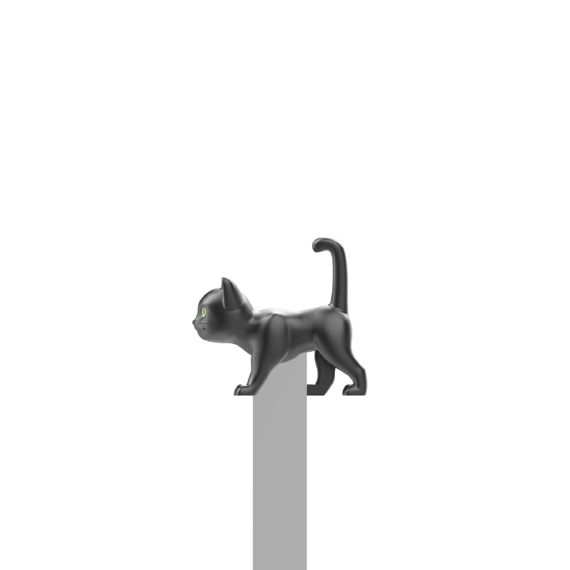 3D Glow in the Dark Cat Bookmark | Black