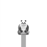 3D Panda Bookmark | Black & White