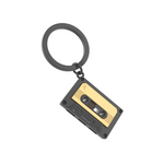 Cassette Tape Keyring | Matt Grey & Gold