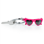 Heart Shaped Glasses Keyring | Pink