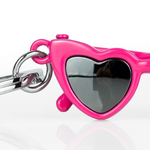 Heart Shaped Glasses Keyring | Pink