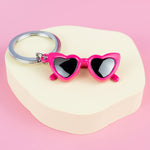 Heart Shaped Glasses Keyring | Pink