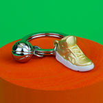 Hi Top Sports Trainer & Ball Keyring | Gold & Silver