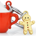 Hot Chocolate & Gingerbread Man Keyring