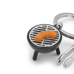 BBQ Grill Keyring | Black & Chrome