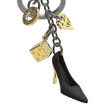 High Heel Drop Charm Keyring | Black