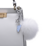 Blue Cloud Charm Keyring with Pom Pom