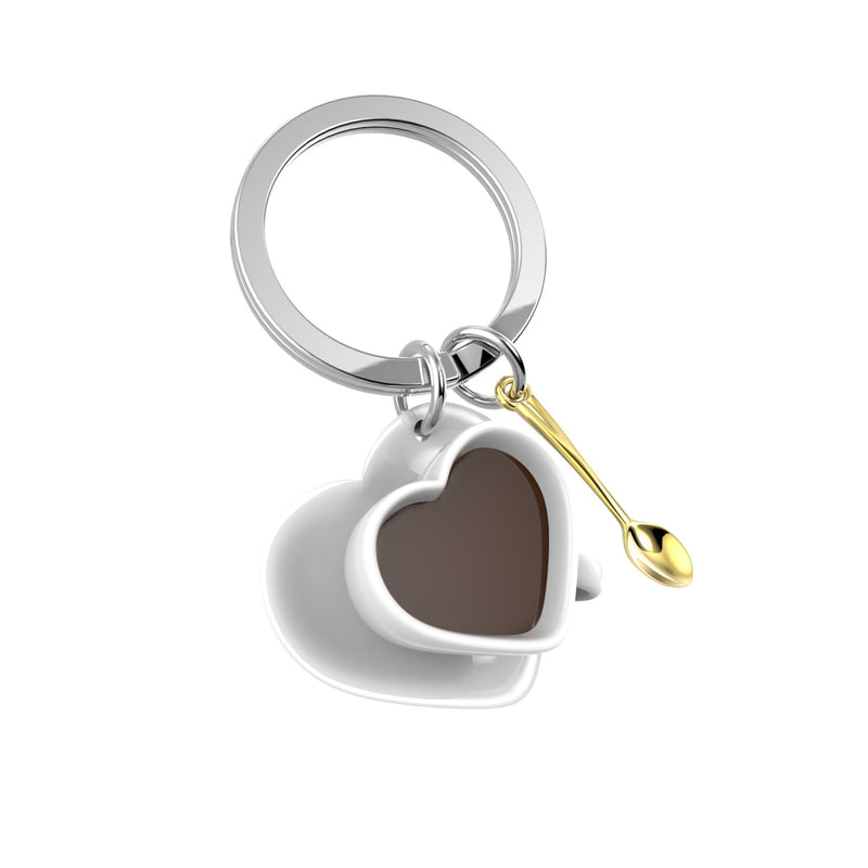 Coffee Lover Keyring | White