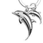 Dolphin & Baby Keyring | Silver