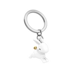 Flying Bunny Keyring | White