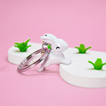 Flying Bunny Keyring | White