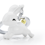 Flying Bunny Keyring | White