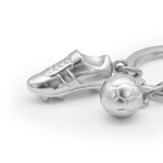 Football & Shoe Keyring | Silver