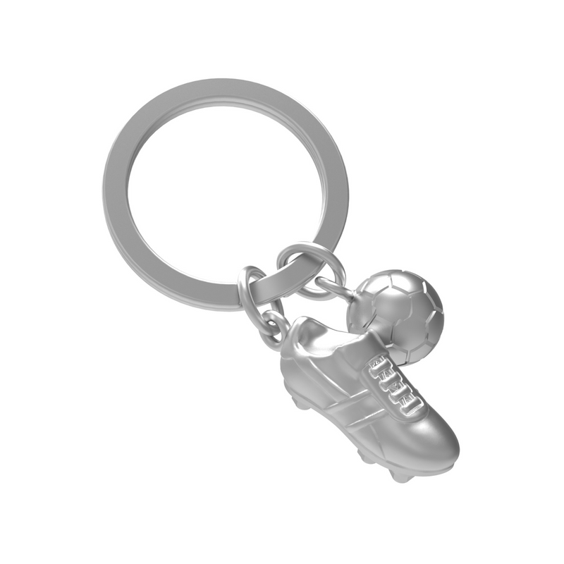 Football & Shoe Keyring | Silver