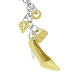 High Heel Drop Charm Keyring | Gold