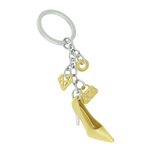 High Heel Drop Charm Keyring | Gold