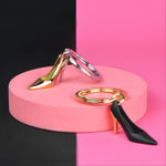 High Heel Keyring | Black & Gold