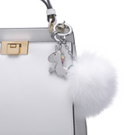 Jumping Unicorn with Pom Pom Charm Keyring