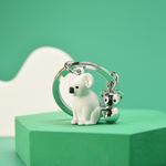 Koala & Baby Keyring | Grey