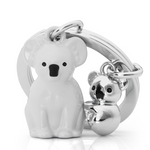 Koala & Baby Keyring | Grey