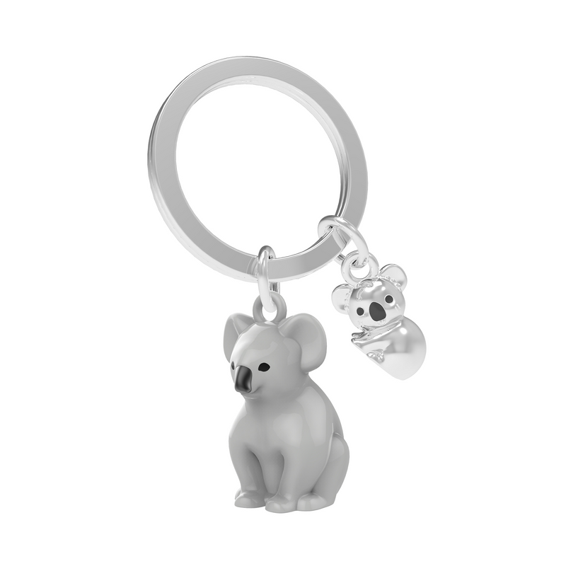 Koala & Baby Keyring | Grey