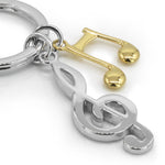 Treble Clef Music Note Keyring | Silver & Gold