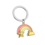 Rainbow with Cloud & Star Keyring | Pastel