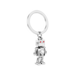 Robot Keyring | Silver with Red Eyes