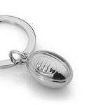 Rugby Ball Keyring | Silver