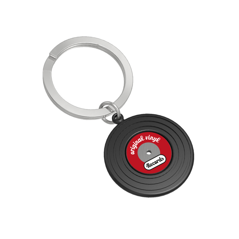 Vinyl Record Keyring | Black & Red