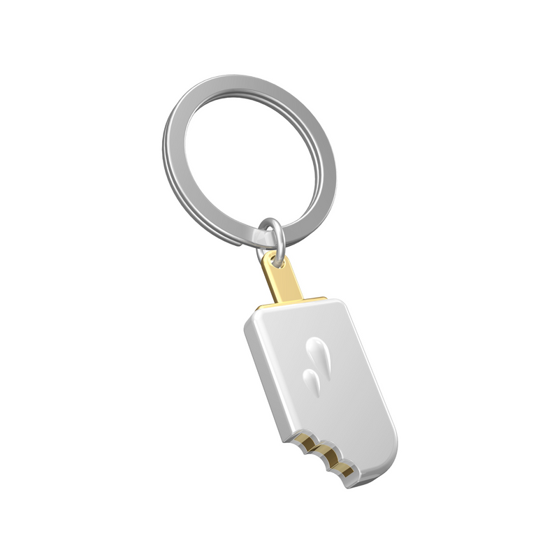 Ice Lolly Keyring | White & Gold