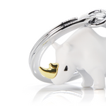 Rhino Keyring | White