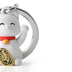 Lucky Cat Keyring | White