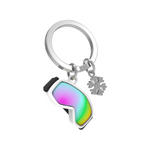 Winter Sports Goggles Keyring | Rainbow Oil Slick