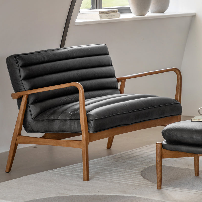 Datsun Mid-Century Modern 2 Seat Sofa | Antique Ebony