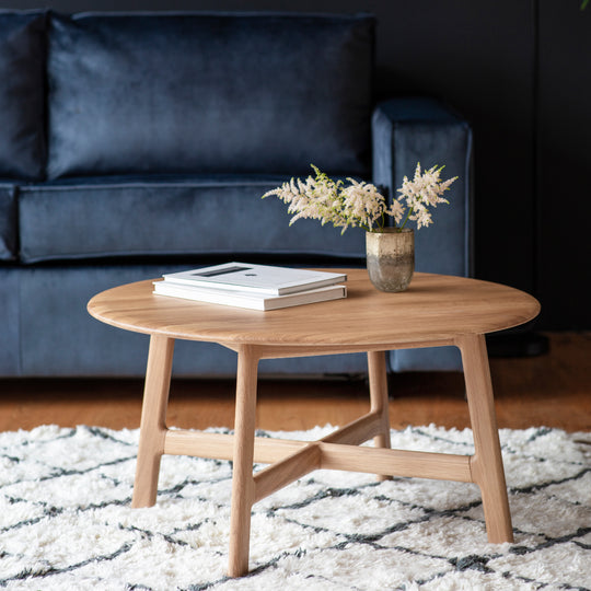 Madrid Round Mid-Century Scandi Coffee Table | Oak