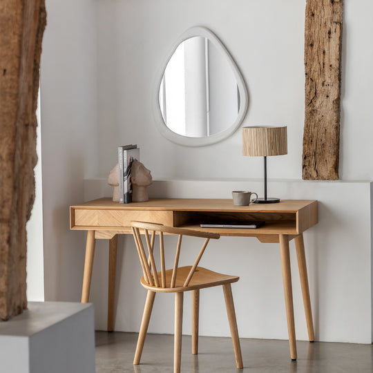 Milano Chevron 1 Drawer Desk | Oak