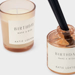 'Happy Birthday' Mini Votive & Reed Diffuser Gift Set | Peach Rose & Sweet Mandarin