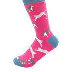 Women's Cat Print Socks | Bamboo | Hot Pink