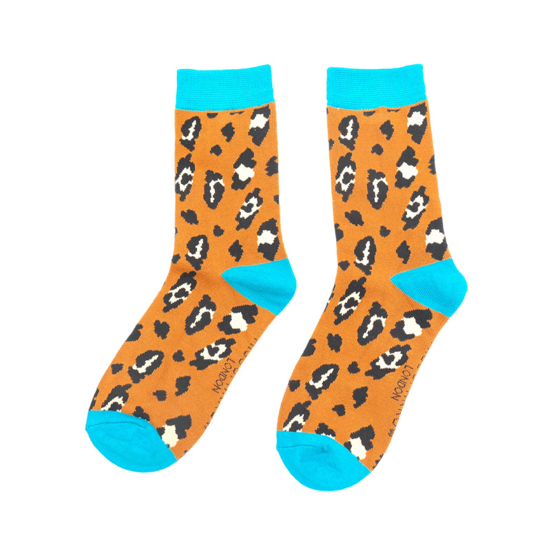 Women's Leopard Spot Socks | Bamboo | Brown