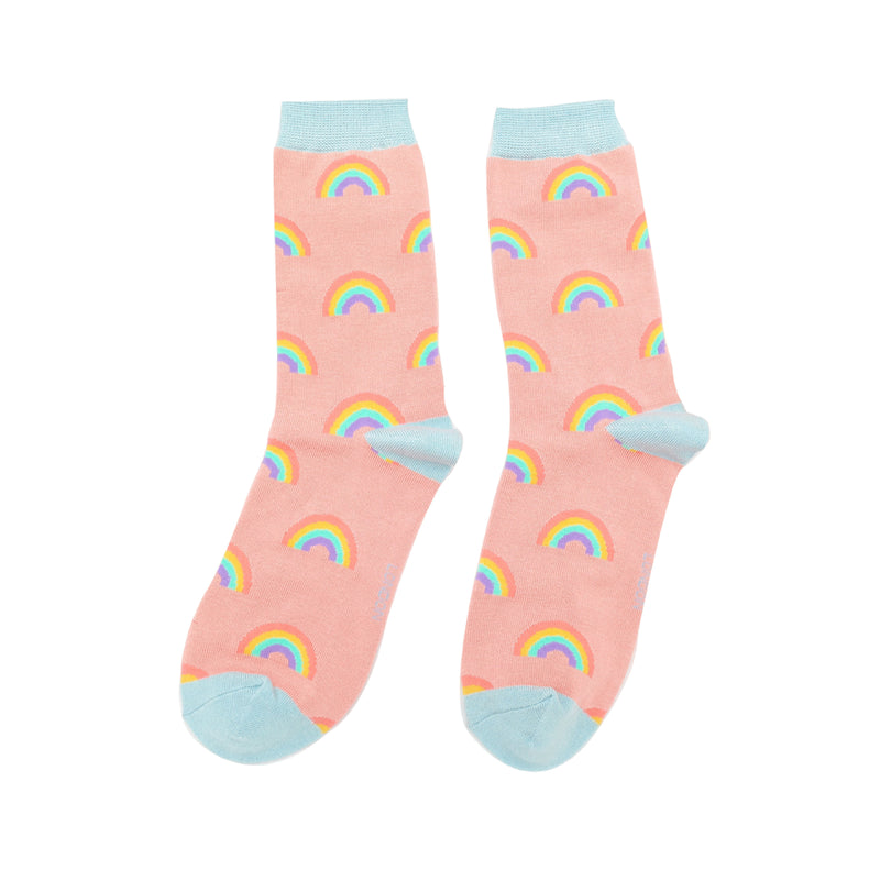 Women's Rainbows Socks | Bamboo | Salmon Pink