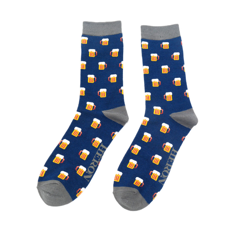 Men's Beer Socks | Bamboo | Navy