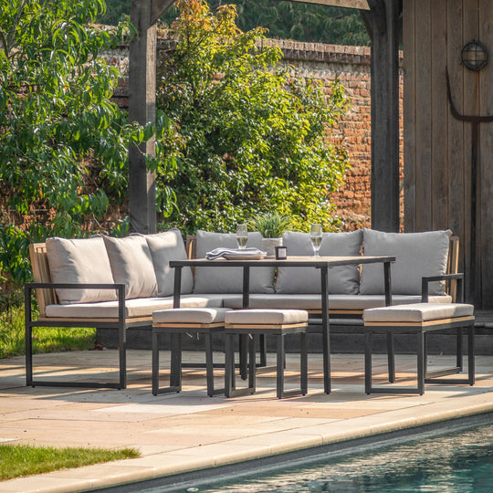 Outdoor Naples Corner Dining Set | Natural